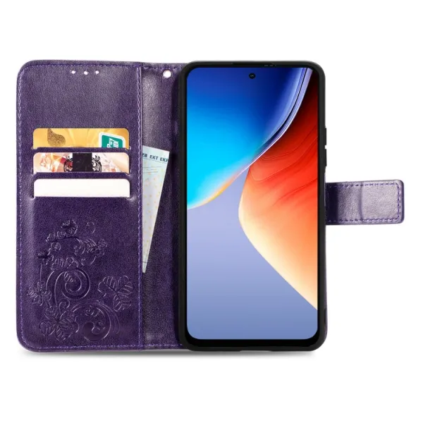 ART FLOWERS Peňaženkový obal pre Blackview A96 fialový