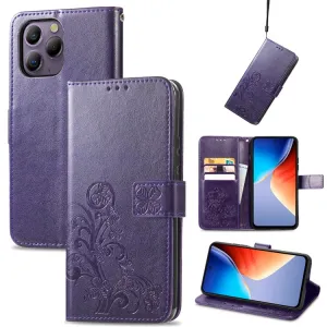 ART FLOWERS Peňaženkový obal pre Blackview A96 fialový