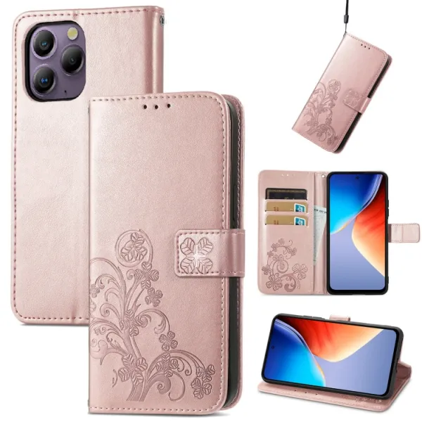 ART FLOWERS Peňaženkový obal pre Blackview A96 svetloružový