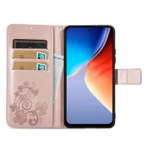ART FLOWERS Peňaženkový obal pre Blackview A96 svetloružový