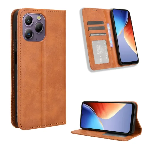 BUSINESS Peňaženkové puzdro pre Blackview A96 hnedé
