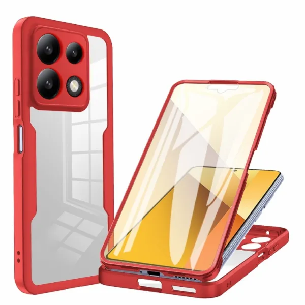 DUAL Obojstranný kryt s fóliou Xiaomi Redmi Note 13 5G červený