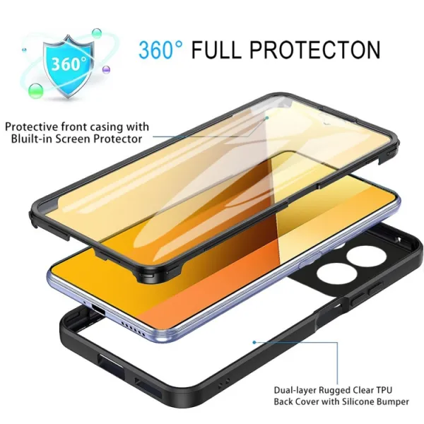 DUAL Obojstranný kryt s fóliou Xiaomi Redmi Note 13 5G červený