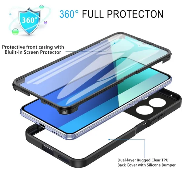 DUAL Obojstranný kryt s fóliou Xiaomi Redmi Note 13 zelený