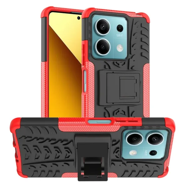 STAND Odolný ochranný kryt pre Xiaomi Redmi Note 13 5G červený