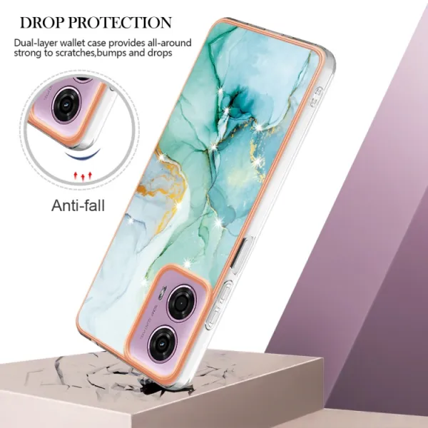IMD MARBLE Ochranný kryt pre Motorola Moto G04 / G24 / G24 Power GREEN