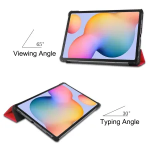 LEATHER Zaklápací kryt pre Samsung Galaxy Tab S6 Lite 2024 / S6 Lite 2022 / S6 Lite červený