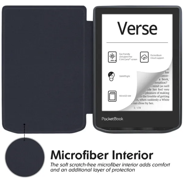 SOFT Zaklápacie puzdro Pocketbook 629 Verse / Pocketbook 634 Verse Pro hnedé