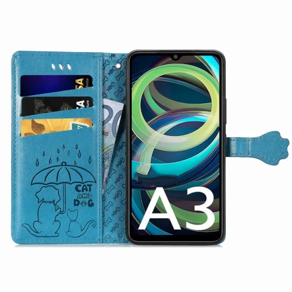 ART ANIMALS Peňaženkový obal pre Xiaomi Redmi A3 modrý