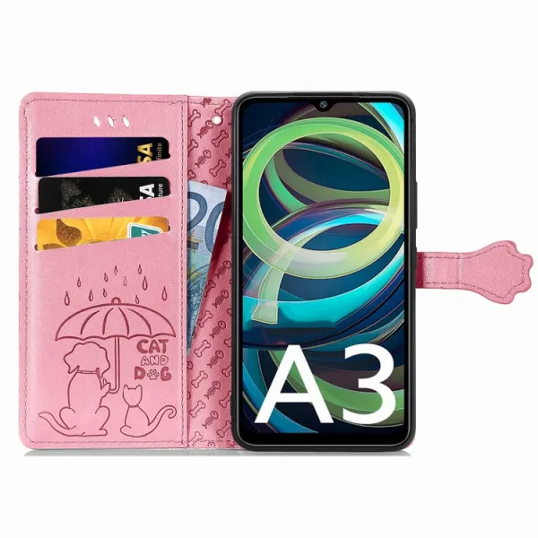 ART ANIMALS Peňaženkový obal pre Xiaomi Redmi A3 ružový