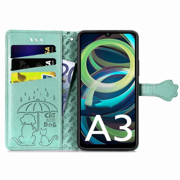 ART ANIMALS Peňaženkový obal pre Xiaomi Redmi A3 zelený