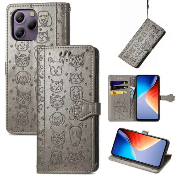 ART ANIMALS Peňaženkový obal pre Blackview A96 šedý