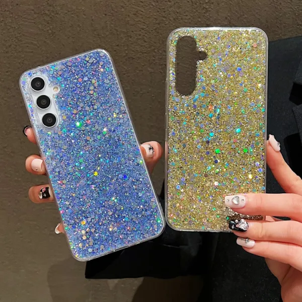 GLITTER ochranný obal Samsung Galaxy A35 5G ružový