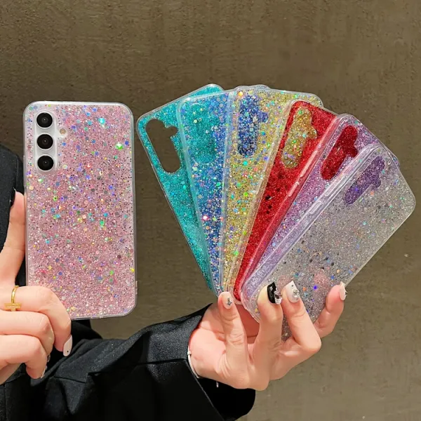 GLITTER ochranný obal Samsung Galaxy A15 / A15 5G strieborný