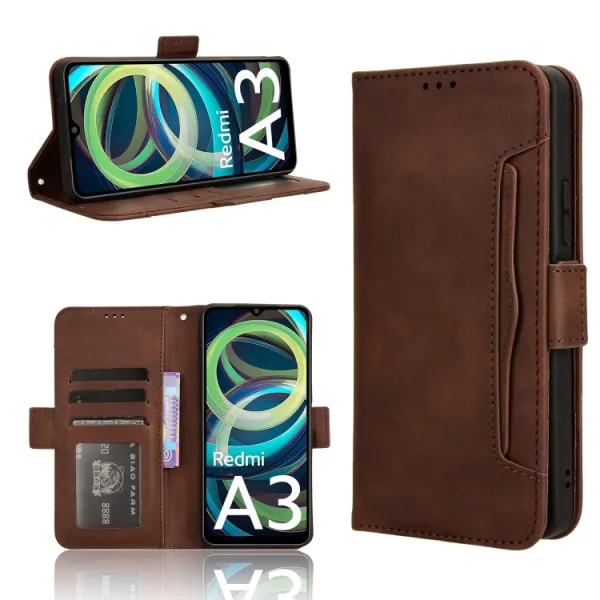 SLOT Peňaženkový obal pre Xiaomi Redmi A3 hnedý