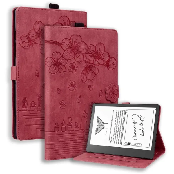 ART FLOWER Zaklápacie puzdro Amazon Kindle Scribe 2022 červené