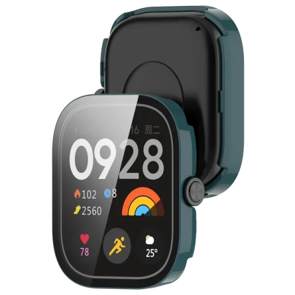 PC FULL COVER Plastový kryt so sklom pre Redmi Watch 4 zelený