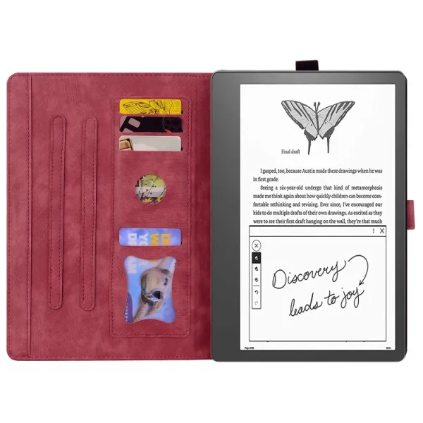 ART FLOWER Zaklápacie puzdro Amazon Kindle Scribe 2022 červené