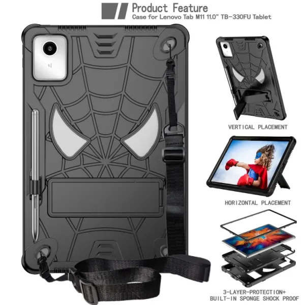 SPIDER Obal na tablet pre deti Lenovo Tab M11 / K11 čierny