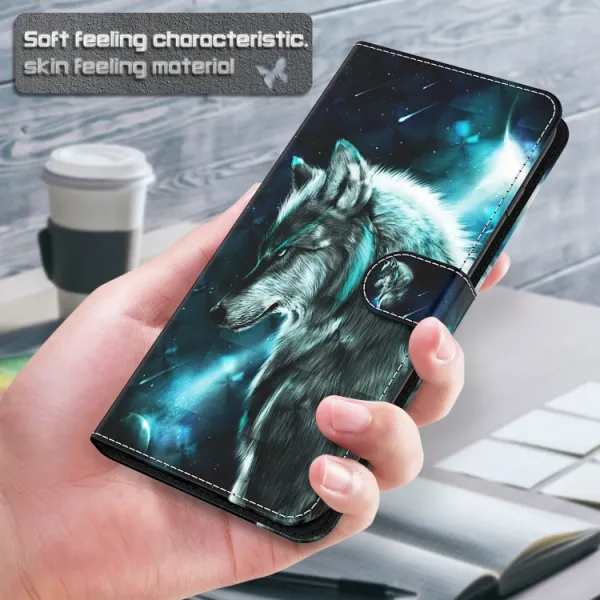 ART Peňaženkový kryt pre Motorola Moto E13 WOLF