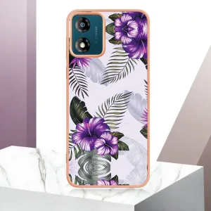 IMD MARBLE Ochranný kryt pre Motorola Moto E13 PURPLE FLOWER