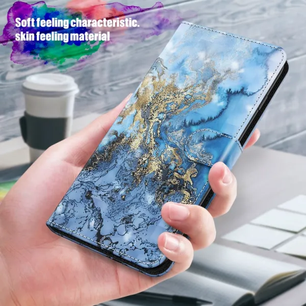 ART Peňaženkový kryt pre Motorola Moto E13 BLUE MARBLE