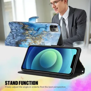 ART Peňaženkový kryt pre Motorola Moto E13 BLUE MARBLE