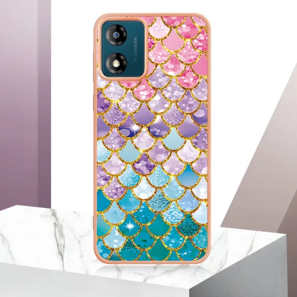 IMD MARBLE Ochranný kryt pre Motorola Moto E13 COLORFUL SCALES