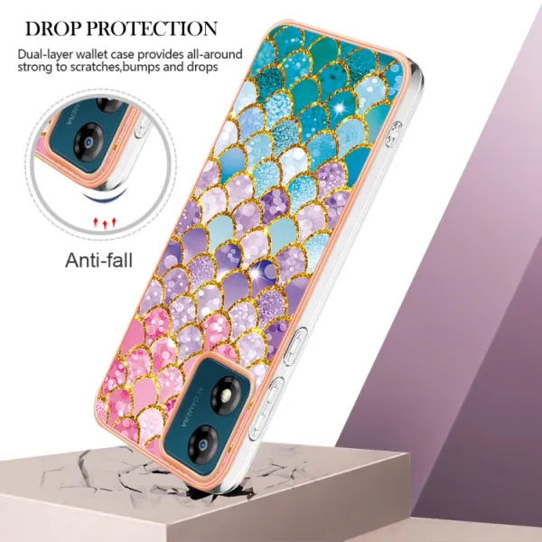 IMD MARBLE Ochranný kryt pre Motorola Moto E13 COLORFUL SCALES