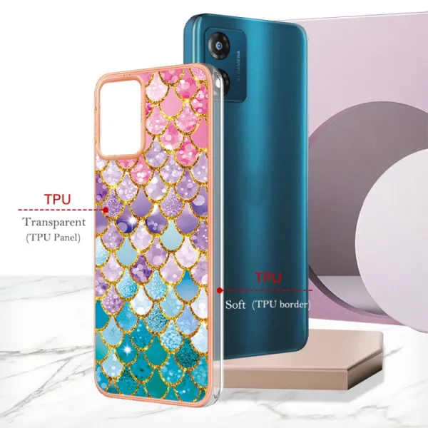 IMD MARBLE Ochranný kryt pre Motorola Moto E13 COLORFUL SCALES