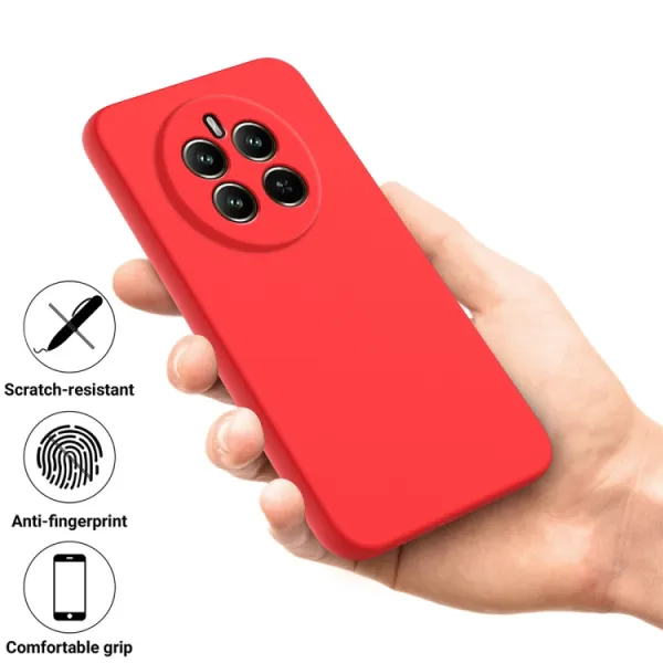 RUBBER Ochranný obal pre Realme 12+ 5G červený