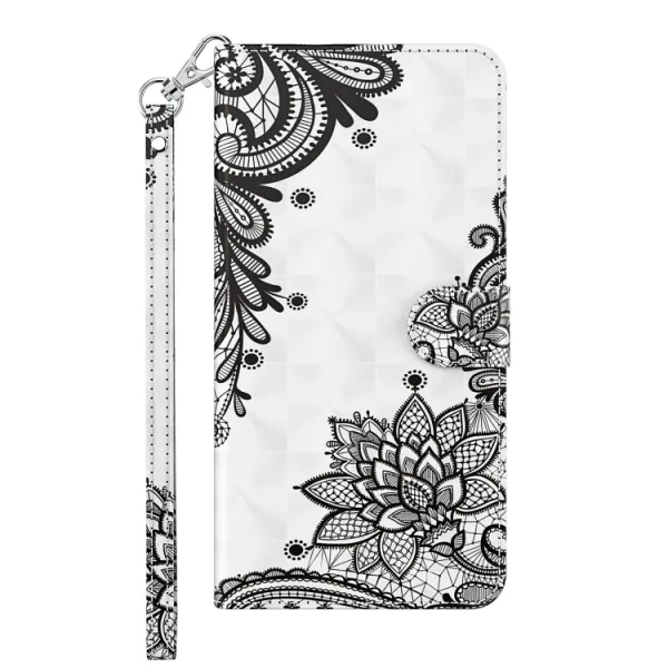 ART Peňaženkový kryt pre Motorola Moto E13 BLACK FLOWER