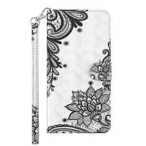 ART Peňaženkový kryt pre Motorola Moto E13 BLACK FLOWER
