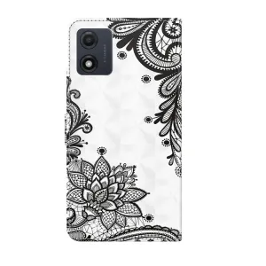 ART Peňaženkový kryt pre Motorola Moto E13 BLACK FLOWER