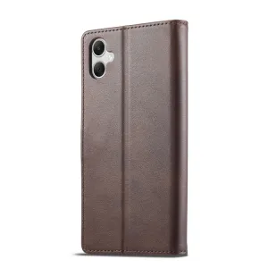 IMEEKE Peňaženkový obal pre Samsung Galaxy A05 tmavohnedý