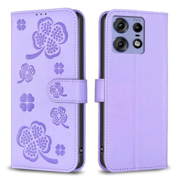 ART CLOVER Peňaženkový obal pre Motorola Edge 50 Pro fialový