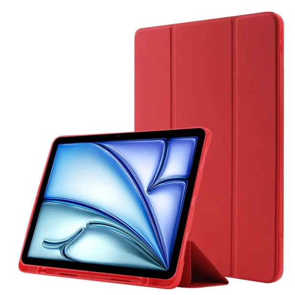 LEATHER Zaklápací kryt pre Apple iPad Air 11 2026 / 2025 / 2024 červený