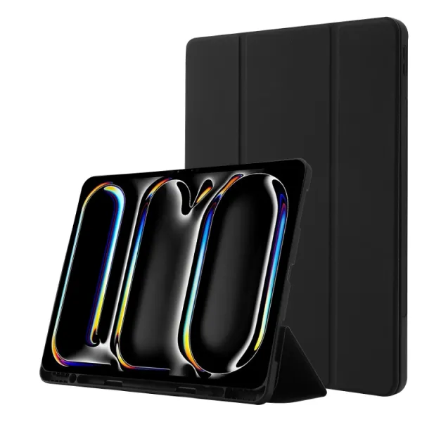 LEATHER Zaklápací kryt pre Apple iPad Pro 11 2024 / M5 2025 čierny