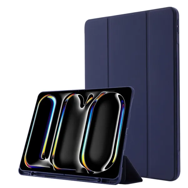 LEATHER Zaklápací kryt pre Apple iPad Pro 11 2024 / M5 2025 tmavomodrý