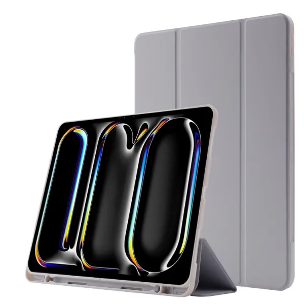 LEATHER Zaklápací kryt pre Apple iPad Pro 11 2024 / M5 2025 šedý