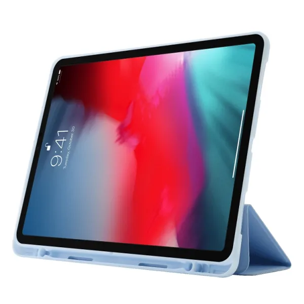 LEATHER Zaklápací kryt pre Apple iPad Pro 13 2024 / M5 2025 svetlomodrý
