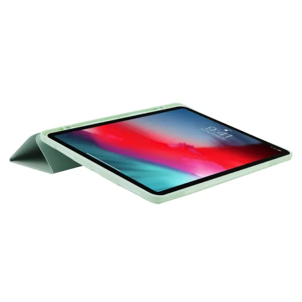 LEATHER Zaklápací kryt pre Apple iPad Pro 13 2024 / M5 2025 svetlozelený