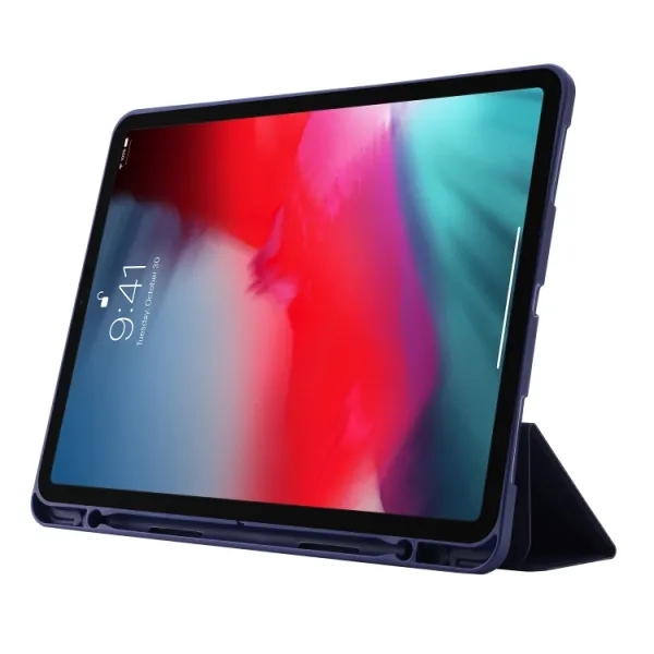 LEATHER Zaklápací kryt pre Apple iPad Pro 11 2024 / M5 2025 tmavomodrý