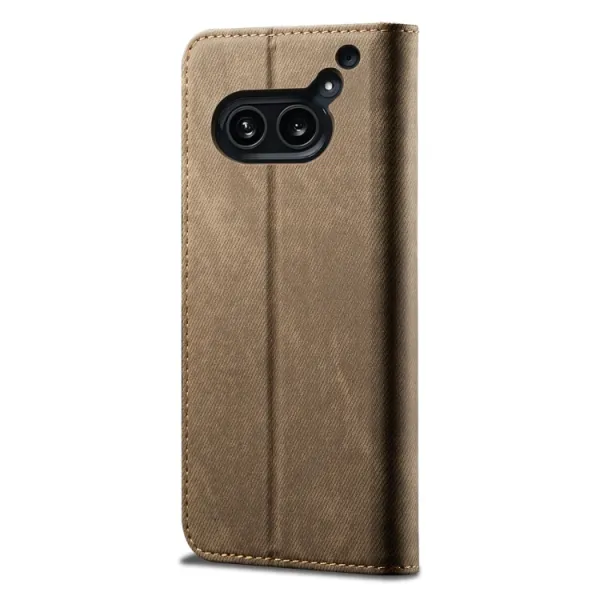 DENIM Peňaženkový kryt pre Nothing Phone 2A šedohnedý
