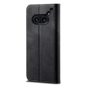 DENIM Peňaženkový kryt pre Nothing Phone 2A čierny