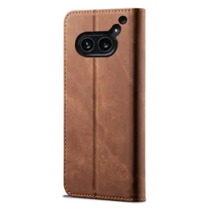 DENIM Peňaženkový kryt pre Nothing Phone 2A hnedý