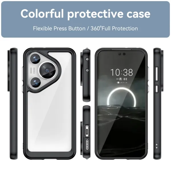 CRYSTAL Ochranný kryt pre Huawei Pura 70 Pro čierny