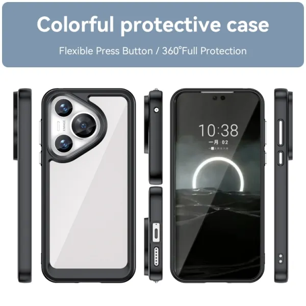 CRYSTAL Ochranný obal pre Huawei Pura 70 čierny