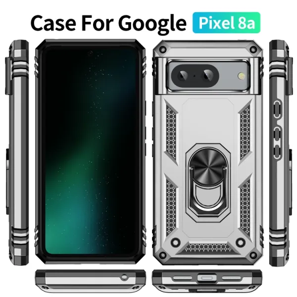 RING Kryt s držiakom pre Google Pixel 8a strieborný