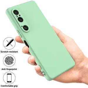 RUBBER Ochranný obal pre Sony Xperia 1 VI zelený
